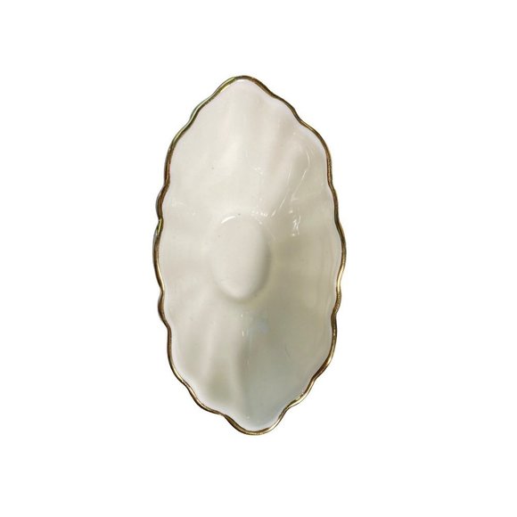 LENOX SMALL IVORY SCALLOPED FOOTED SUGAR/RING DISH - Picture 5 of 6